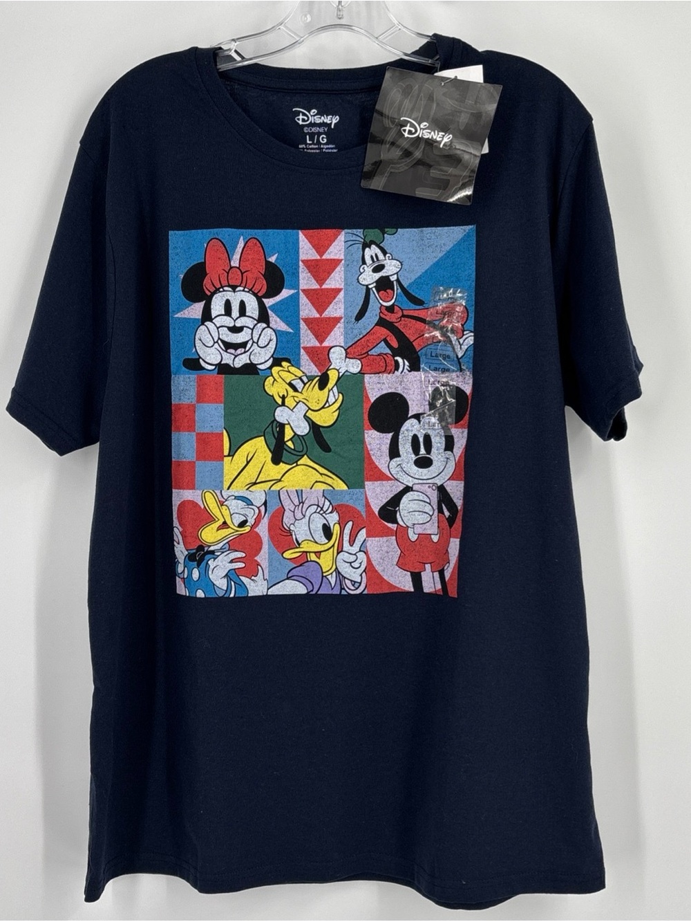 Sz L Disney Navy Graphic T-Shirt with Classic Characters nwt unisex